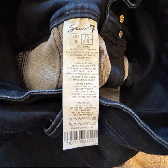 Seven7 blue 4 button fly jeans 10 push-up Size 6 - Picture 8 of 11